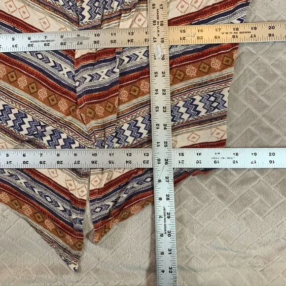 Womens Large Lightweight Cardigan Shirt Open Front Colorful Aztec Geometric - Picture 7 of 12